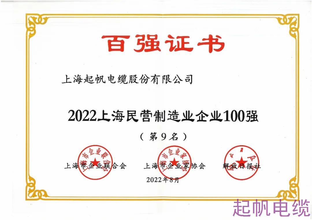 2022年上海民营制造企业100强
